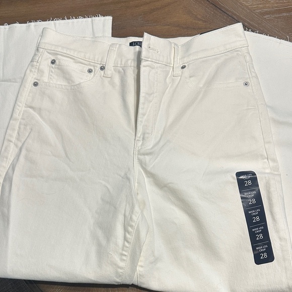 J. Crew White Cropped Wide-Leg Jeans - Picture 4 of 7